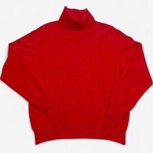 Charter Club Women's Medium Red Cashmere Sweater Turtleneck Long Sleeve